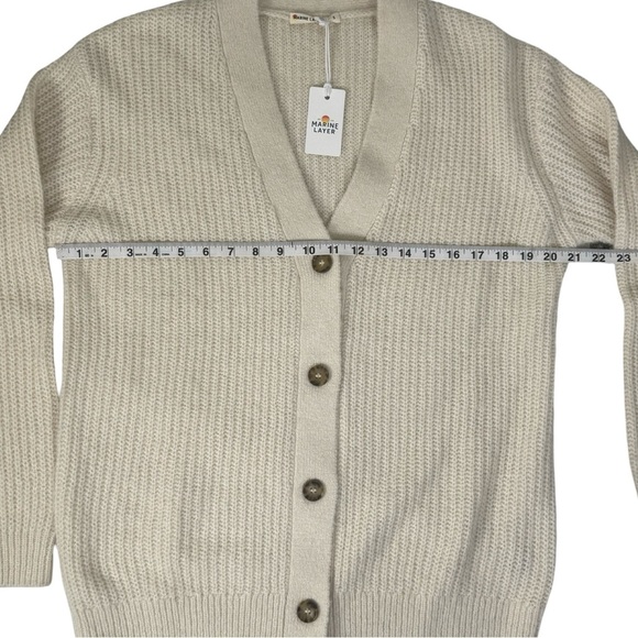 Marine Layer Nova Oversized Cardigan Ivory Wool Blend Women’s Size Small NWT - Picture 11 of 13